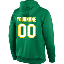 Load image into Gallery viewer, Custom Stitched Kelly Green White-Gold Sports Pullover Sweatshirt Hoodie