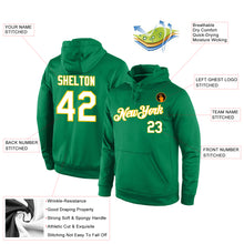 Load image into Gallery viewer, Custom Stitched Kelly Green White-Gold Sports Pullover Sweatshirt Hoodie