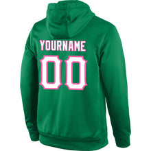 Charger l'image dans la galerie, Custom Stitched Kelly Green White-Pink Sports Pullover Sweatshirt Hoodie