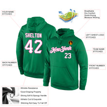 Charger l'image dans la galerie, Custom Stitched Kelly Green White-Pink Sports Pullover Sweatshirt Hoodie
