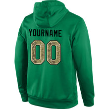 Laden Sie das Bild in den Galerie-Viewer, Custom Stitched Kelly Green Camo-Cream Sports Pullover Sweatshirt Hoodie