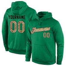 Laden Sie das Bild in den Galerie-Viewer, Custom Stitched Kelly Green Camo-Cream Sports Pullover Sweatshirt Hoodie