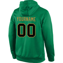 Load image into Gallery viewer, Custom Stitched Kelly Green Black-Old Gold Sports Pullover Sweatshirt Hoodie