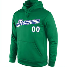 Laden Sie das Bild in den Galerie-Viewer, Custom Stitched Kelly Green White-Royal Sports Pullover Sweatshirt Hoodie