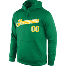 Загрузить изображение в средство просмотра галереи, Custom Stitched Kelly Green Gold-White Sports Pullover Sweatshirt Hoodie