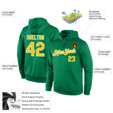 Загрузить изображение в средство просмотра галереи, Custom Stitched Kelly Green Gold-White Sports Pullover Sweatshirt Hoodie