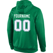 Загрузить изображение в средство просмотра галереи, Custom Stitched Kelly Green White-Royal Sports Pullover Sweatshirt Hoodie