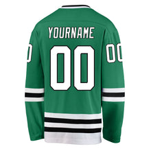 Load image into Gallery viewer, Custom Kelly Green White-Black Hockey Jersey