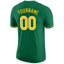 Load image into Gallery viewer, Custom Kelly Green Gold-White Performance T-Shirt