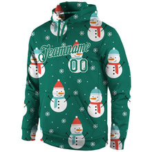 Загрузить изображение в средство просмотра галереи, Custom Stitched Kelly Green Kelly Green-White Christmas 3D Sports Pullover Sweatshirt Hoodie