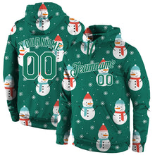 Загрузить изображение в средство просмотра галереи, Custom Stitched Kelly Green Kelly Green-White Christmas 3D Sports Pullover Sweatshirt Hoodie