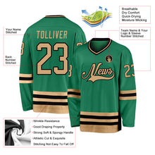 Загрузить изображение в средство просмотра галереи, Custom Kelly Green Old Gold-Black Hockey Jersey