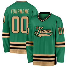 Загрузить изображение в средство просмотра галереи, Custom Kelly Green Old Gold-Black Hockey Jersey
