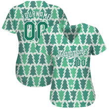 Charger l'image dans la galerie, Custom Kelly Green Kelly Green-White Christmas 3D Authentic Baseball Jersey