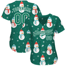 Charger l'image dans la galerie, Custom Kelly Green Kelly Green-White Christmas 3D Authentic Baseball Jersey