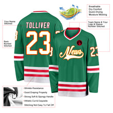 Charger l'image dans la galerie, Custom Kelly Green White-Red Hockey Jersey