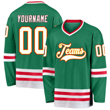 Charger l'image dans la galerie, Custom Kelly Green White-Red Hockey Jersey