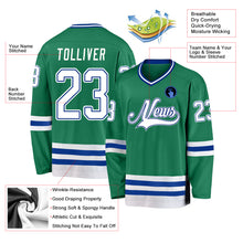 Charger l'image dans la galerie, Custom Kelly Green White-Royal Hockey Jersey