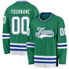 Charger l'image dans la galerie, Custom Kelly Green White-Royal Hockey Jersey