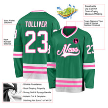 Charger l'image dans la galerie, Custom Kelly Green White-Pink Hockey Jersey