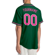 Load image into Gallery viewer, Custom Kelly Green Pink-White Authentic Baseball Jersey