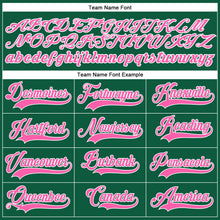 Load image into Gallery viewer, Custom Kelly Green Pink-White Authentic Baseball Jersey