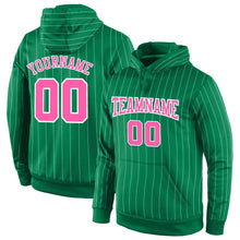 Загрузить изображение в средство просмотра галереи, Custom Stitched Kelly Green White Pinstripe Pink-White Sports Pullover Sweatshirt Hoodie