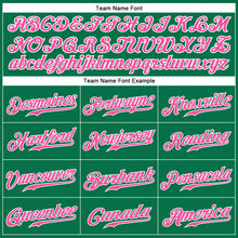 Load image into Gallery viewer, Custom Kelly Green Pink-White Authentic Baseball Jersey
