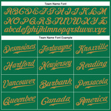 Load image into Gallery viewer, Custom Kelly Green Old Gold Authentic Baseball Jersey