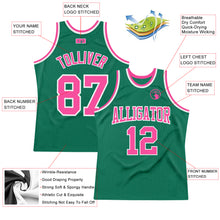 Загрузить изображение в средство просмотра галереи, Custom Kelly Green Pink-White Authentic Throwback Basketball Jersey