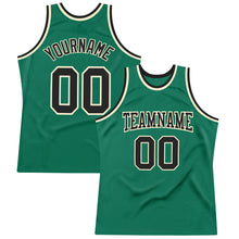 Charger l'image dans la galerie, Custom Kelly Green Black-Cream Authentic Throwback Basketball Jersey