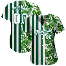 Load image into Gallery viewer, Custom Kelly Green White-Kelly Green 3D Pattern Design Tropical Palm Leaves Authentic Baseball Jersey