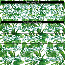 Load image into Gallery viewer, Custom Kelly Green White-Kelly Green 3D Pattern Design Tropical Palm Leaves Authentic Baseball Jersey