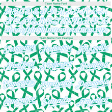 Загрузить изображение в средство просмотра галереи, Custom Kelly Green White-Light Blue 3D Pattern Design Breast Cancer Authentic Baseball Jersey