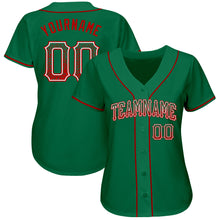 Загрузить изображение в средство просмотра галереи, Custom Kelly Green Red-White Authentic Drift Fashion Baseball Jersey