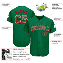 Загрузить изображение в средство просмотра галереи, Custom Kelly Green Red-White Authentic Drift Fashion Baseball Jersey
