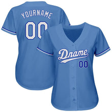 Load image into Gallery viewer, Custom Light Blue White-Royal Authentic Baseball Jersey