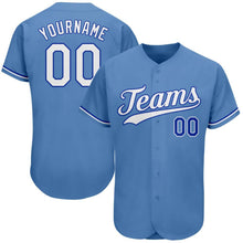 Загрузить изображение в средство просмотра галереи, Custom Light Blue White-Royal Authentic Baseball Jersey