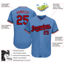 Load image into Gallery viewer, Custom Light Blue Red-Navy Authentic Baseball Jersey