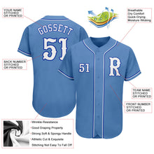 Load image into Gallery viewer, Custom Light Blue White-Royal Authentic Baseball Jersey