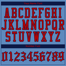 Load image into Gallery viewer, Custom Light Blue Red-Navy Authentic Baseball Jersey