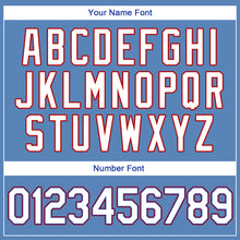 Charger l'image dans la galerie, Custom Light Blue White-Red Authentic Throwback Rib-Knit Baseball Jersey Shirt