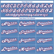 Charger l'image dans la galerie, Custom Light Blue White-Red Authentic Throwback Rib-Knit Baseball Jersey Shirt