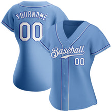 Загрузить изображение в средство просмотра галереи, Custom Light Blue White-Royal Authentic Baseball Jersey