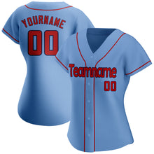 Загрузить изображение в средство просмотра галереи, Custom Light Blue Red-Navy Authentic Baseball Jersey