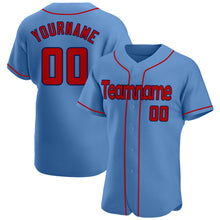 Загрузить изображение в средство просмотра галереи, Custom Light Blue Red-Navy Authentic Baseball Jersey