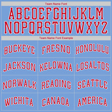 Load image into Gallery viewer, Custom Light Blue Red-White Round Neck Rib-Knit Basketball Jersey