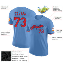 Load image into Gallery viewer, Custom Light Blue Red-Navy Performance T-Shirt