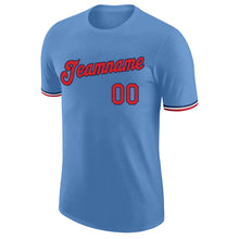 Load image into Gallery viewer, Custom Light Blue Red-Navy Performance T-Shirt