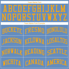Загрузить изображение в средство просмотра галереи, Custom Light Blue Gold Authentic Throwback Rib-Knit Baseball Jersey Shirt